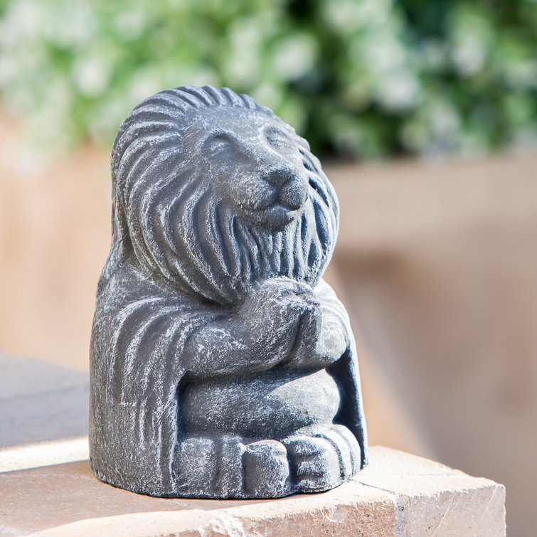 Bungalow Rose Meditating Lion Garden Statue Wayfair